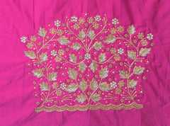 NR1298P - Pink Colour Computer Maggam Work Blouse