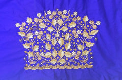 NR1298IB - Ink Blue Colour Computer Maggam Work Blouse