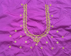 NR990PR- Purple Colour Computer Maggam Work Blouse