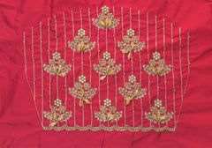 NR990R -Red Colour Computer Maggam Work Blouse