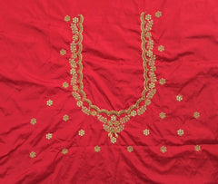 NR990R -Red Colour Computer Maggam Work Blouse