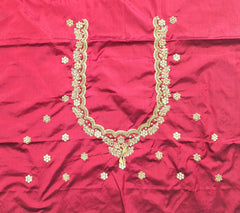 NR990M - Maroon  Colour Computer Maggam Work Blouse