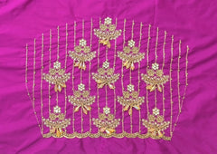 NR990MP - Magenta Pink Colour Computer Maggam Work Blouse