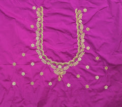 NR990MP - Magenta Pink Colour Computer Maggam Work Blouse