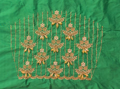 NR990G - Green Colour Computer Maggam Work Blouse