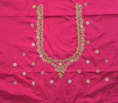 NR990TP- Tomato Pink Colour Computer Maggam Work Blouse