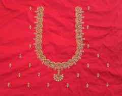 NR849MR- Mirchi Red Colour Computer Maggam Work Blouse