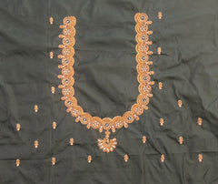 NR849BG- Bottle Green Colour Computer Maggam Work Blouse