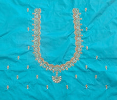 NR849SG- Sea Green Colour Computer Maggam Work Blouse