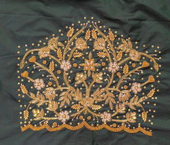 NR1148BG - Bottle Green Colour Maggam Work Blouse