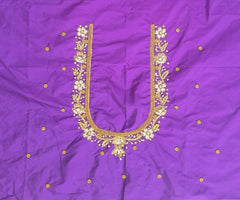 NR1148V - Violet  Colour Maggam Work Blouse