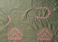 NR485MG -Mahendi  Green Colour Computer Multi Work Blouse