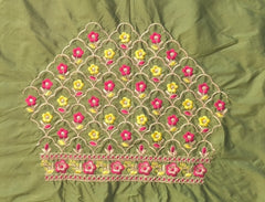 NR485MG -Mahendi  Green Colour Computer Multi Work Blouse