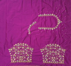 NR1299MP  Magenta Pink  Colour Computer Maggam Work Blouse