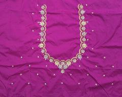 NR1299MP  Magenta Pink  Colour Computer Maggam Work Blouse