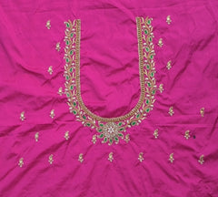 NR885P - Pink Colour Computer Maggam Work Blouse