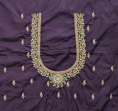 NR885WN - Wine Colour Computer Maggam Work Blouse