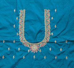 NR885RG - Rama Green Colour Computer Maggam Work Blouse