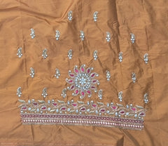 NR885MY - Mustard Yellow ( Gandham) Colour Computer Maggam Work Blouse