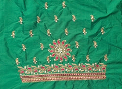 NR885G - Green Colour Computer Maggam Work Blouse