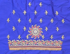 NR885IB - Ink Blue Colour Computer Maggam Work Blouse