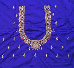 NR885IB - Ink Blue Colour Computer Maggam Work Blouse