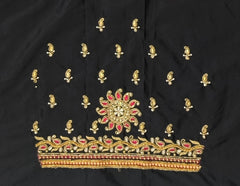 NR885BL - Black Colour Computer Maggam Work Blouse