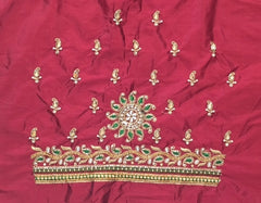 NR885M - Maroon  Colour Computer Maggam Work Blouse