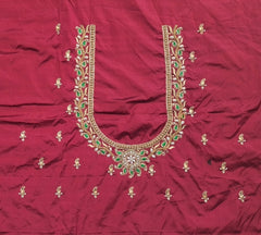 NR885M - Maroon  Colour Computer Maggam Work Blouse