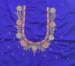 NR890IB - Ink Blue Colour Computer Maggam Work Blouse