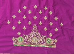 NR890MP - Magenta Pink Colour Computer Maggam Work Blouse