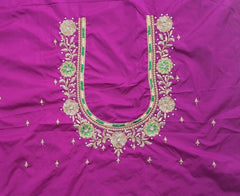 NR890MP - Magenta Pink Colour Computer Maggam Work Blouse