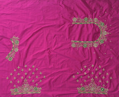 NR890P - Pink Green Colour Computer Maggam Work Blouse