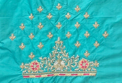 NR890SG - Sea Green Colour Computer Maggam Work Blouse