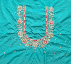 NR890SG - Sea Green Colour Computer Maggam Work Blouse