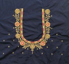NR890NB - Navy Blue Colour Computer Maggam Work Blouse