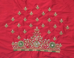 NR890R - Red Colour Computer Maggam Work Blouse