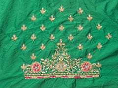 NR890G- Green Colour Computer Maggam Work Blouse