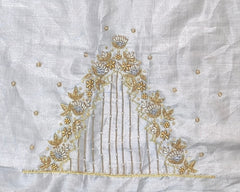NR869ST - Silver Tissue  Colour Maggam Work Blouse