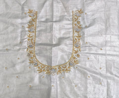 NR869ST - Silver Tissue  Colour Maggam Work Blouse