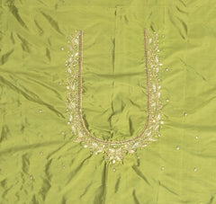 NR839MG - Mahendi Green Colour Maggam Work Blouse