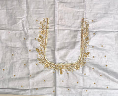 NR1250ST - Silver Tissue Colour Maggam Work Blouse
