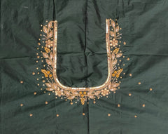 NR1250BG -Bottle Green Colour Maggam Work Blouse