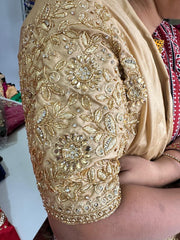 NR1249GD- Gold Colour Computer Maggam Work Blouse