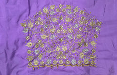 NR1299L -Lavender Colour Computer Maggam Work Blouse
