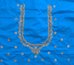 NR990SB- Sky Blue Colour Computer Maggam Work Blouse