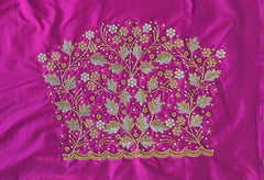 NR1298MP  Mazenta pInk Colour Computer Maggam Work Blouse