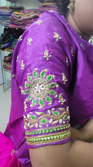 NR885PR - Purple Colour Computer Maggam Work Blouse