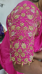 NR1299RP -Rani Pink Colour Computer Maggam Work Blouse