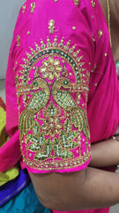 NR995P -Pink Colour Computer Maggam Work Blouse